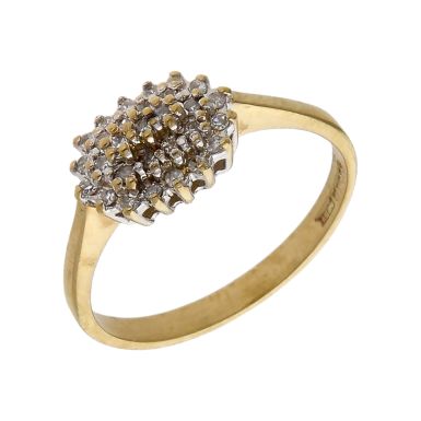 Pre-Owned 9ct Yellow Gold Diamond Cluster Ring