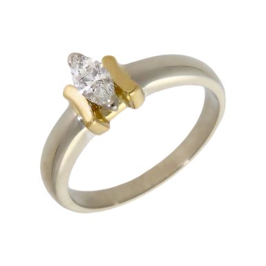 Pre-Owned 18ct Gold 0.20ct Marquise Diamond Solitaire Ring