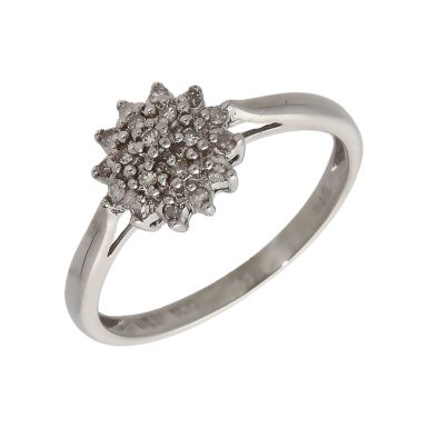 Pre-Owned 9ct White Gold 0.10ct Diamond Cluster Ring