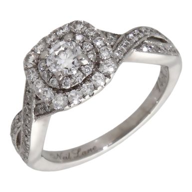 Pre-Owned Neil Lane 14ct White Gold 0.75ct Diamond Cluster Ring