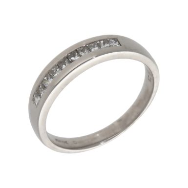 Pre-Owned 9ct White Gold Princess Cut Diamond Half Eternity Ring