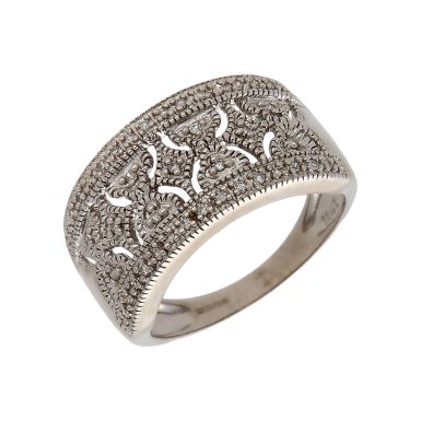 Pre-Owned 9ct White Gold 0.25ct Diamond Fancy Band Dress Ring