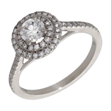 Pre-Owned 9ct White Gold 0.70ct Lab Grown Diamond Halo Ring