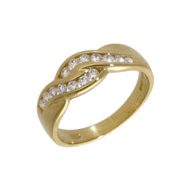 Pre-Owned 18ct Yellow Gold 0.25ct Diamond Wave Dress Ring