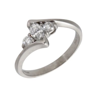 Pre-Owned 18ct White Gold Diamond Trilogy Twist Ring
