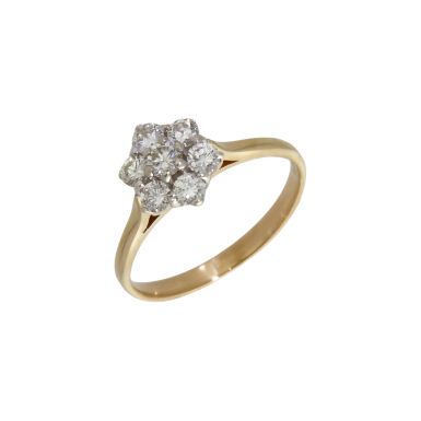 Pre-Owned 9ct Yellow Gold 0.50ct Diamond Cluster Ring