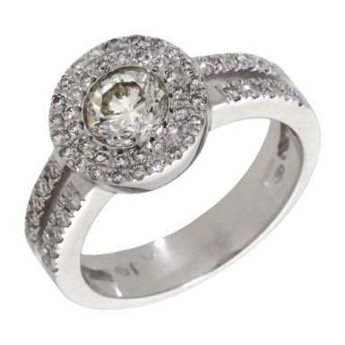 Pre-Owned 18ct White Gold 1.50ct Diamond Halo Cluster Ring