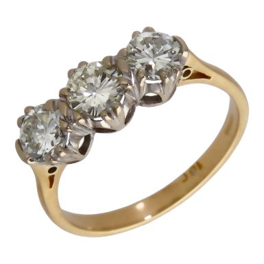 Pre-Owned 9ct Yellow Gold 1.50ct Diamond Trilogy Ring