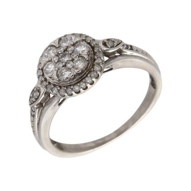 Pre-Owned 9ct White Gold 0.56ct Diamond Cluster Ring