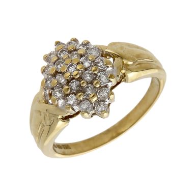 Pre-Owned 9ct Yellow Gold 0.50ct Diamond Cluster Ring
