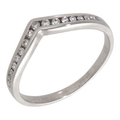 Pre-Owned 9ct White Gold 0.18ct Diamond Half Wishbone Ring
