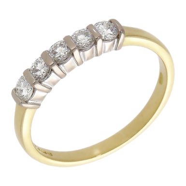 Pre-Owned 18ct Yellow Gold 0.33ct Diamond 5 Stone Eternity Ring