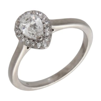 Pre-Owned 9ct White Gold 0.70ct Diamond Pear Cluster Ring