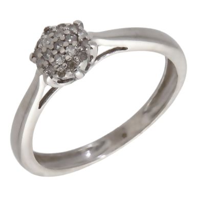 Pre-Owned 9ct White Gold 0.10ct Diamond Cluster Ring
