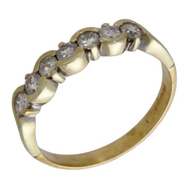 Pre-Owned 9ct Yellow Gold 0.50ct Diamond Half Eternity Wave Ring