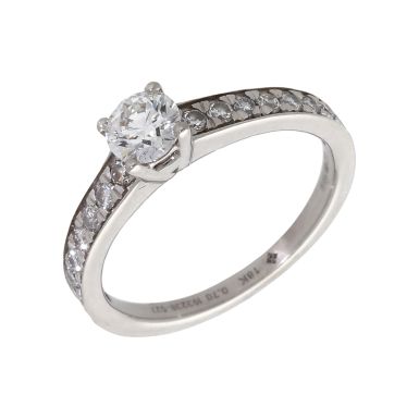 Pre-Owned 18ct Gold 0.70ct Diamond Solitaire & Shoulders Ring