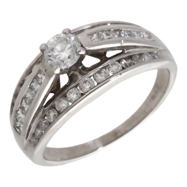Pre-Owned 18ct White Gold 1.50ct Diamond Triple Row Dress Ring