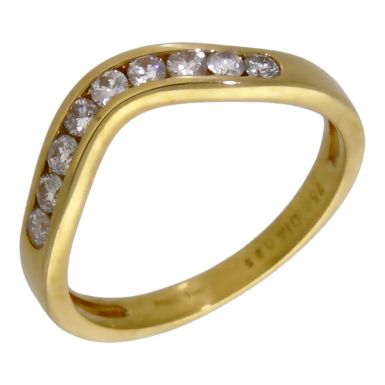 Pre-Owned 18ct Yellow Gold 0.25ct Diamond Half Wishbone Ring