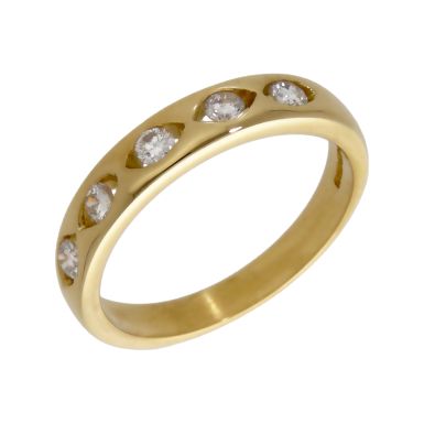 Pre-Owned 18ct Yellow Gold 0.30ct Diamond 5 Stone Band Ring