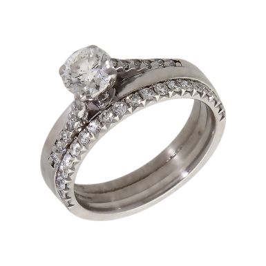 Pre-Owned 18ct White Gold 0.85ct Diamond Bridal Ring Set