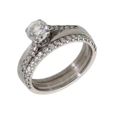 Pre-Owned 18ct White Gold 0.85ct Diamond Bridal Ring Set