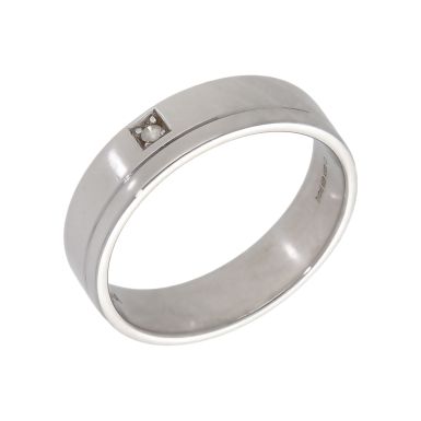 Pre-Owned 18ct White Gold Diamond Set Wedding Band Ring