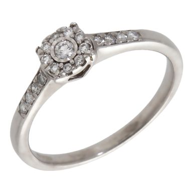 Pre-Owned 9ct White Gold 0.15ct Diamond Cluster Ring
