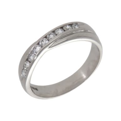 Pre-Owned 18ct White Gold 0.20ct Diamond Crossover Wave Ring