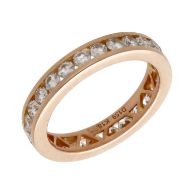 Pre-Owned 18ct Rose Gold 1.59ct Diamond Full Eternity Band Ring