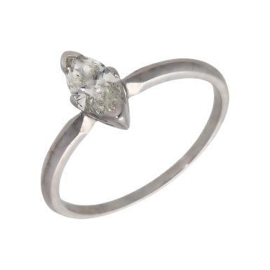 Pre-Owned 18ct White Gold 0.52ct Marquise Diamond Solitaire Ring