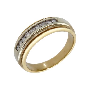 Pre-Owned 9ct Yellow & White Gold 0.33ct Diamond Band Ring