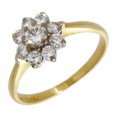 Pre-Owned 18ct Yellow Gold Diamond Cluster Ring