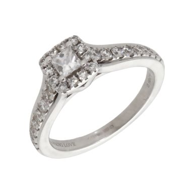 Pre-Owned Vera Wang Mixed Cut Diamond Halo Cluster Ring