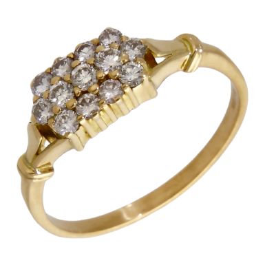 Pre-Owned 18ct Yellow Gold 0.58ct Diamond Cluster Ring