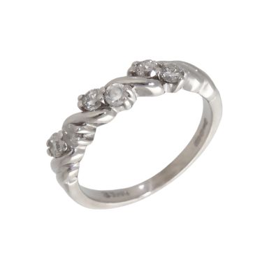 Pre-Owned 9ct White Gold 0.33ct Diamond Twist Wave Ring