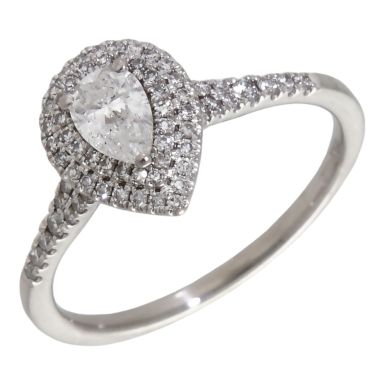 Pre-Owned Platinum 0.95ct Diamond Pear Cluster Ring