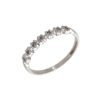 Pre-Owned 9ct White Gold Illusion Set Diamond Half Eternity Ring