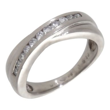 Pre-Owned Platinum 0.22ct Diamond Crossover Dress Ring