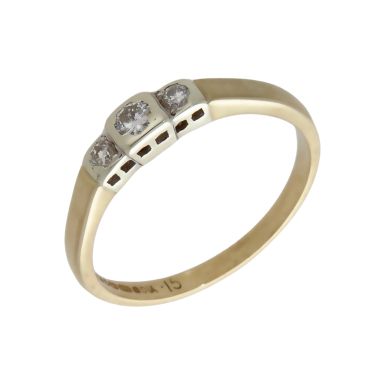 Pre-Owned 9ct Gold Diamond Trilogy Ring