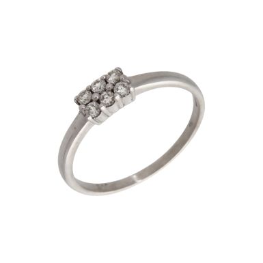 Pre-Owned 9ct White Gold 0.18ct Diamond 6 Stone Cluster Ring