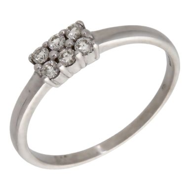 Pre-Owned 9ct White Gold 0.18ct Diamond 6 Stone Cluster Ring