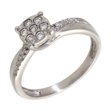 Pre-Owned 9ct White Gold 0.20ct Diamond Cluster Ring