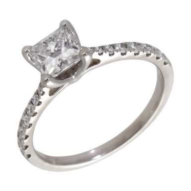 Pre-Owned 18ct Princess Cut Lab Grown Diamond Solitaire Ring
