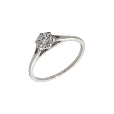 Pre-Owned 9ct White Gold Diamond Cluster Ring