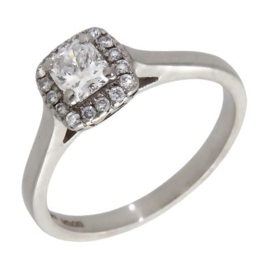 Pre-Owned Platinum 0.56ct Diamond Halo Cluster Ring