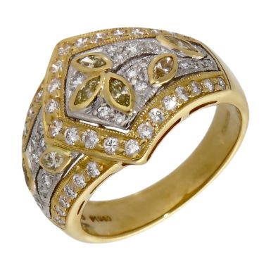 Pre-Owned 18ct Yellow Gold 0.90ct Diamond Cluster Dress Ring
