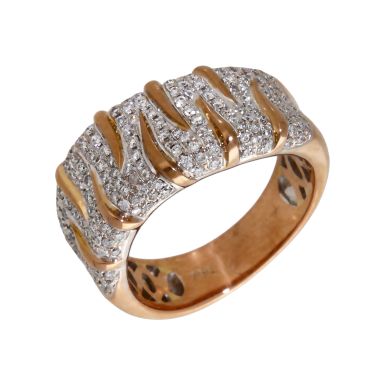 Pre-Owned 18ct Rose & White Gold 0.50ct Diamond Wave Dress Ring