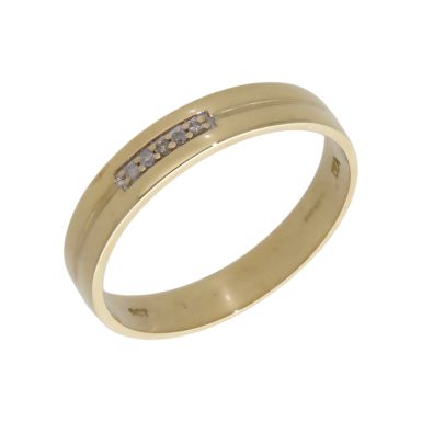 Pre-Owned 9ct Yellow Gold Diamond Set 4mm Wedding Ring