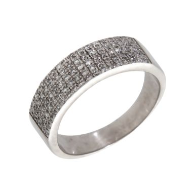Pre-Owned 18ct White Gold 0.50ct Diamond Multi Row Dress Ring