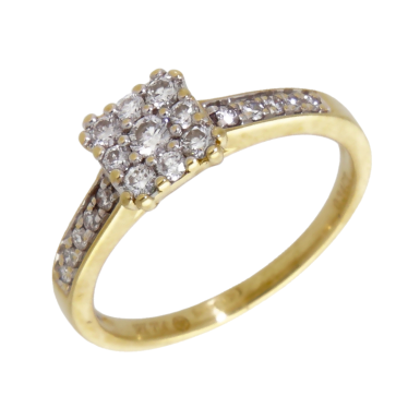 Pre-Owned 18ct Yellow Gold 0.34ct Diamond Cluster Ring